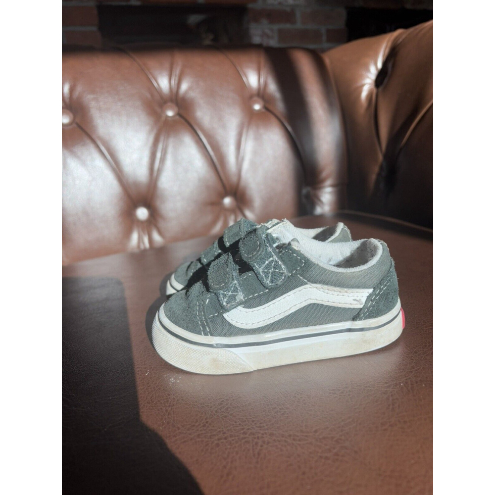 Vans Old Skool Toddlers Sneakers GUC Size 5.5 Baby Shoes Green - Picture 4 of 6